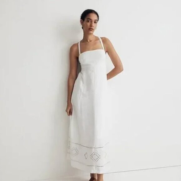 Madewell Dresses & Skirts - NEW WITH TAGS Madewell Embroidered Eyelet Tie-Back Cami Midi Dress Size 0